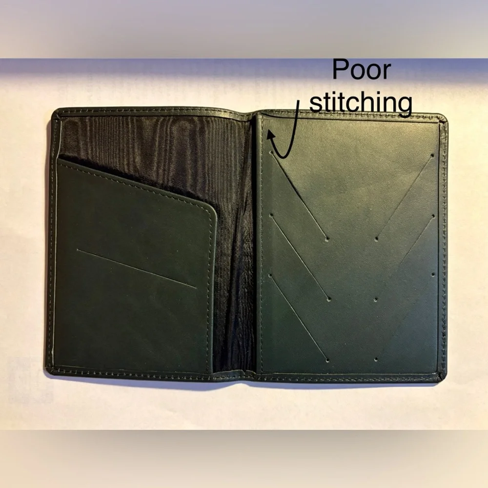 Passport Holder/Travel Wallet, Full Grain Leather, Black.  NIB